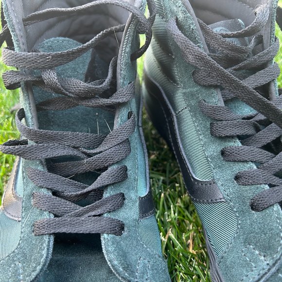 Mens 9.5 Vans High Top Green Suede Black Gum - Picture 6 of 13